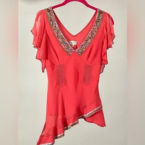 Karen Millen Silk Beaded top - RARE!